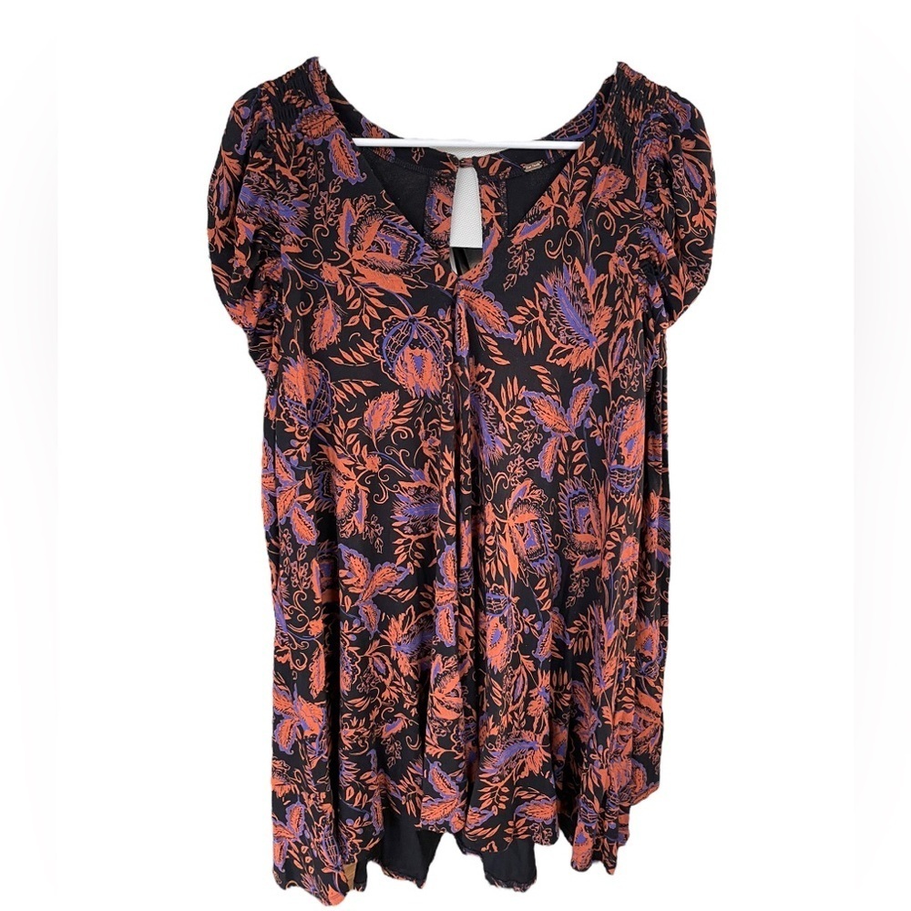 Free People Black and Purple Floral Tunic - Picture 3 of 10